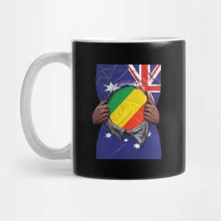 Republic Of The Congo Flag Australian Flag Ripped - Gift for Congon From Republic Of The Congo Mug